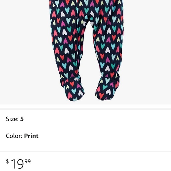 Carter’s heart blanket sleeper/footed pajamas Size 4T - Picture 10 of 10